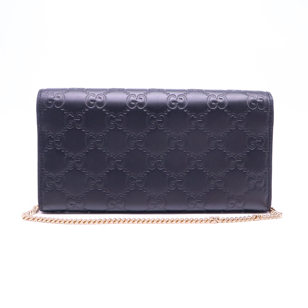 Gucci Signature Padlock Continental Chain Wallet W20843