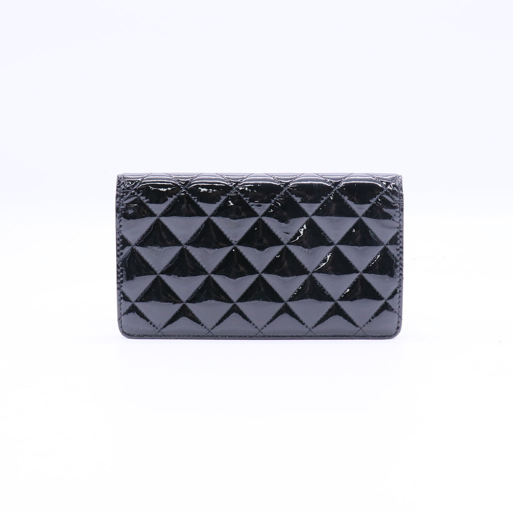 Chanel Patent Brilliant Yen Wallet Black W20918