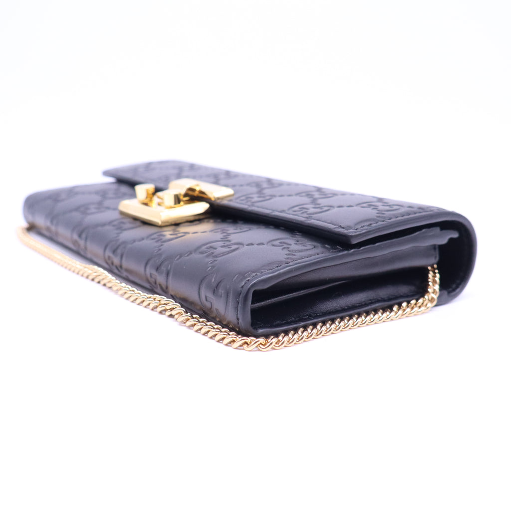 Gucci Signature Padlock Continental Chain Wallet W20843