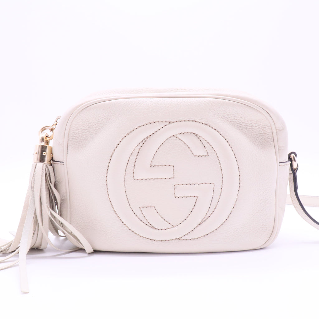 Sakai Be Green Calfskin Diagonal Stitched Small Blondie Shoulder Bag Mystic White