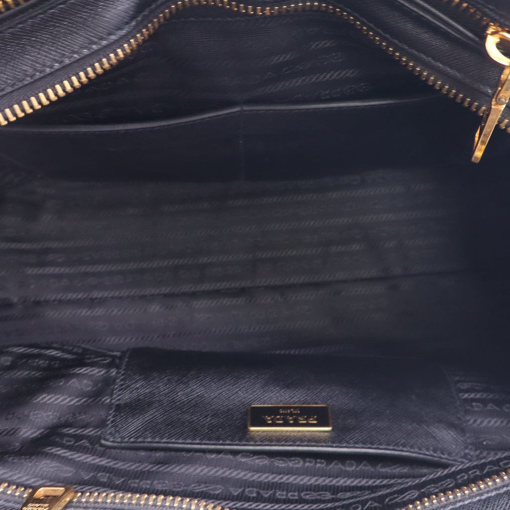 Black Saffiano Soft Leather Dome Bag B24602