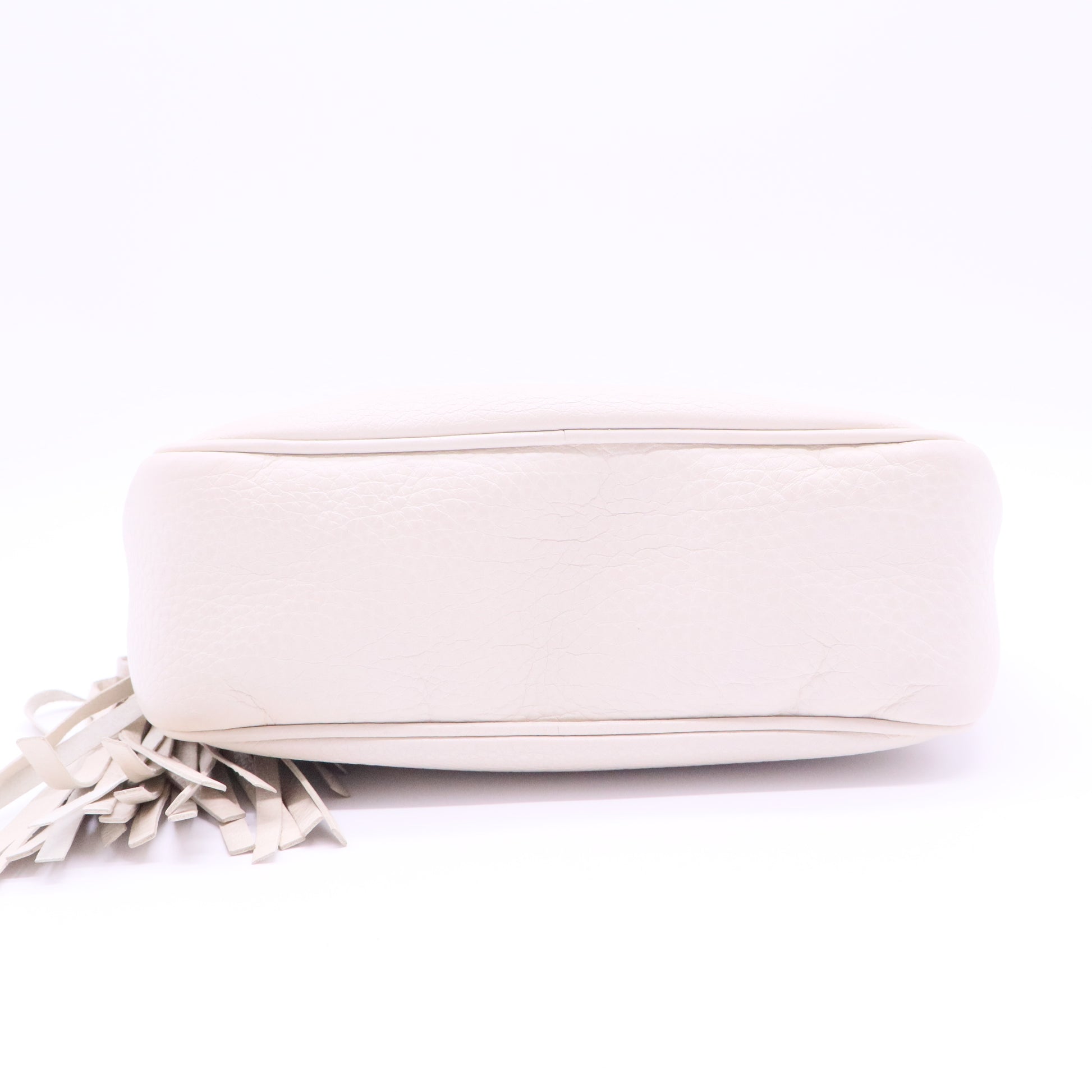 Sakai Be Green Calfskin Diagonal Stitched Small Blondie Shoulder Bag Mystic White