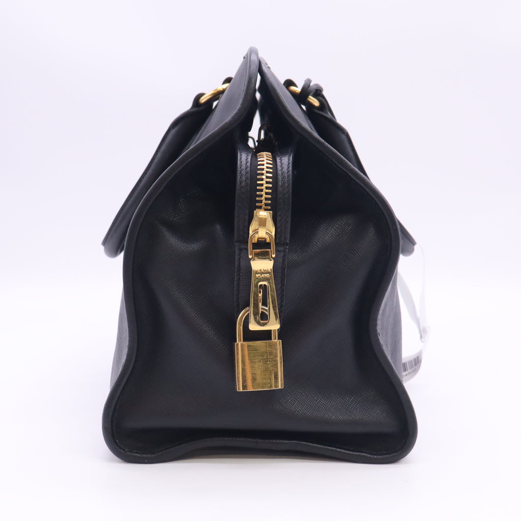 Black Saffiano Soft Leather Dome Bag B24602