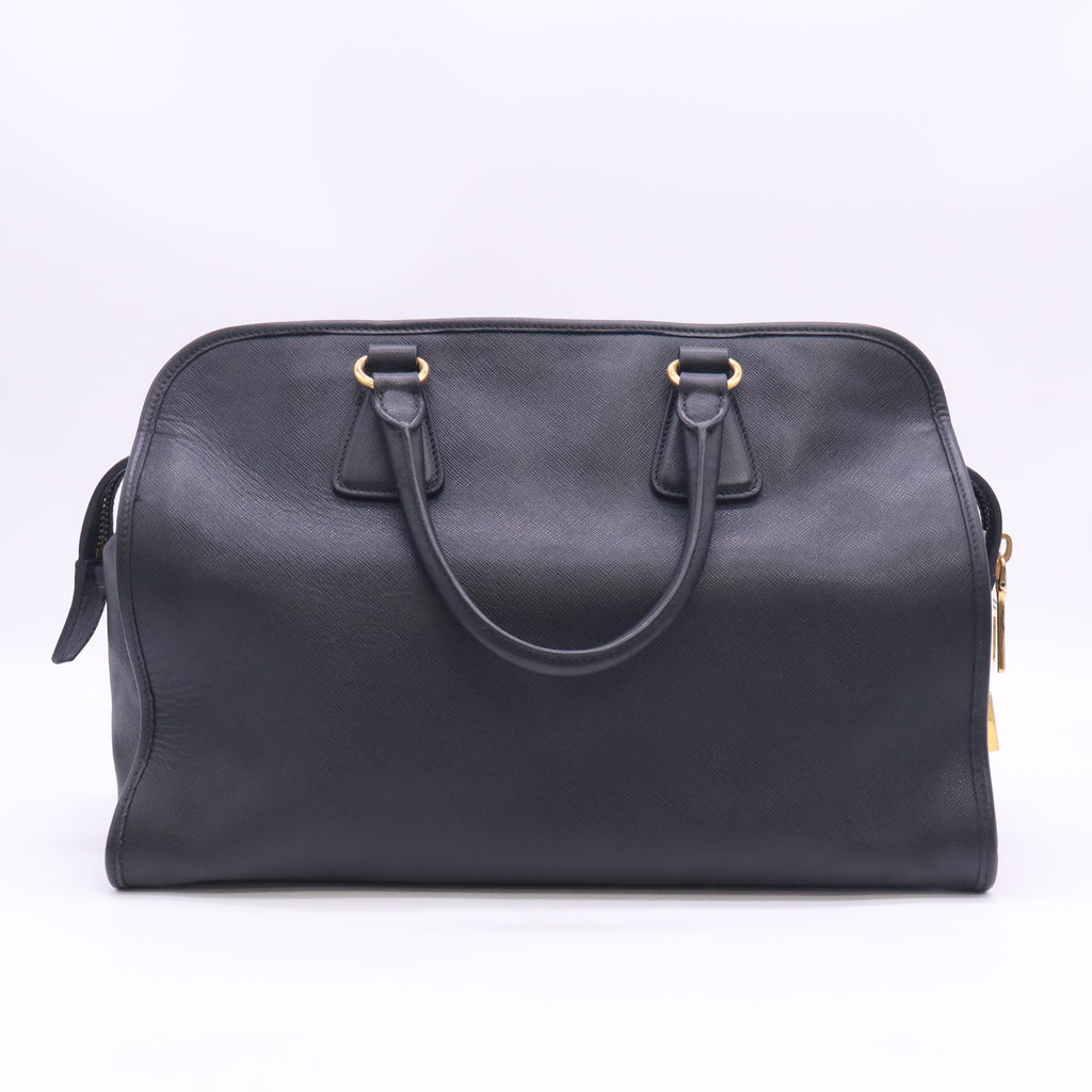 Black Saffiano Soft Leather Dome Bag B24602