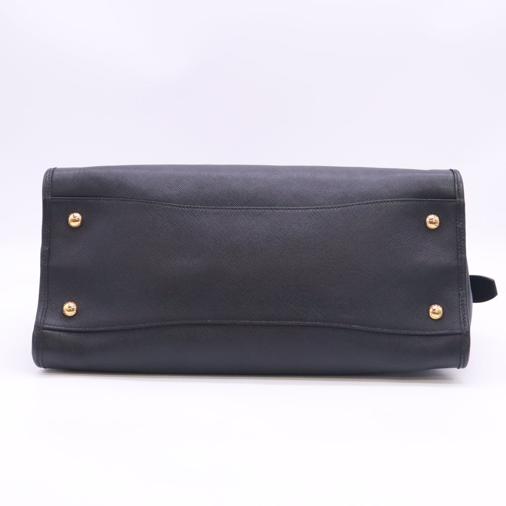 Black Saffiano Soft Leather Dome Bag B24602