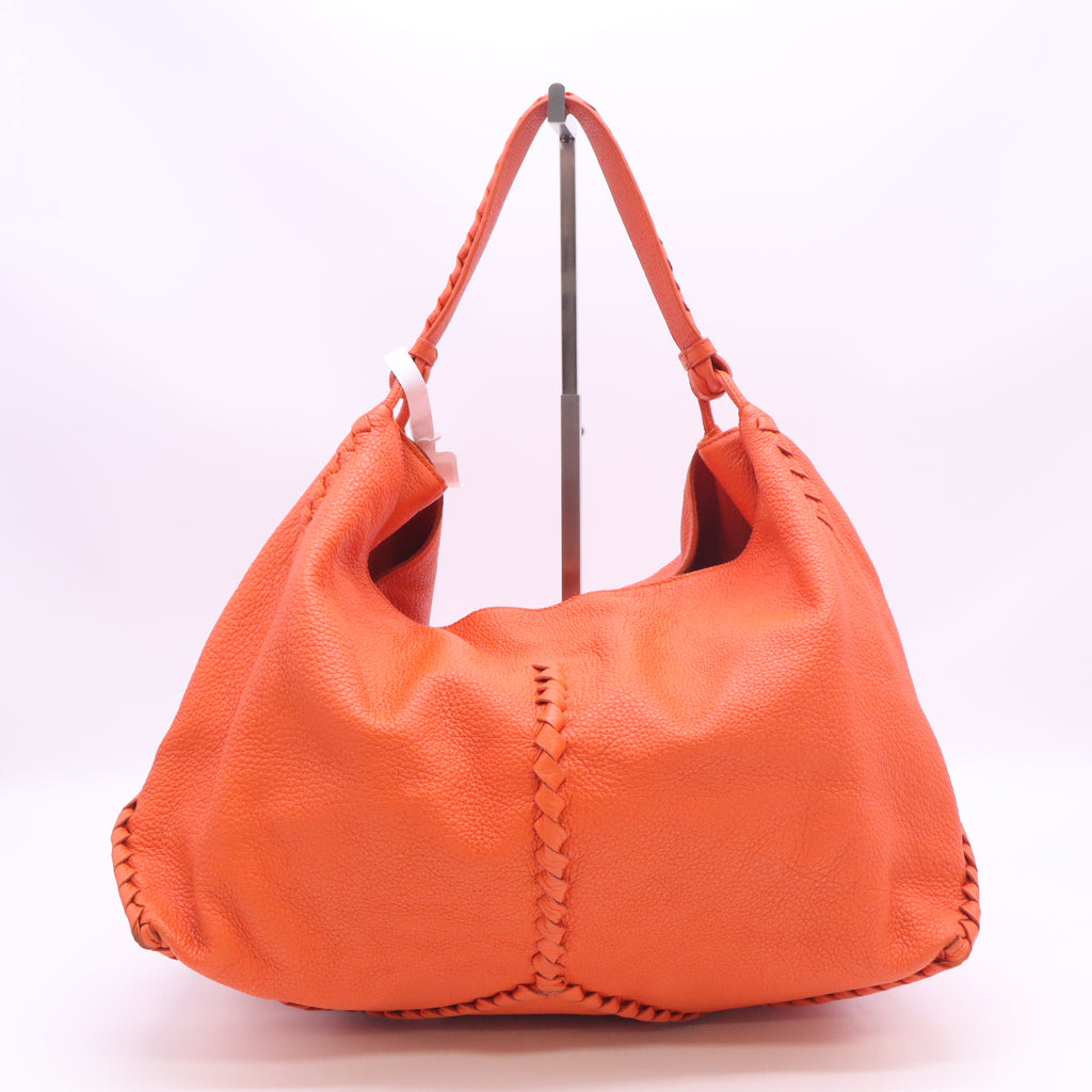 Intrecciato-Trimmed Cervo Hobo B24339