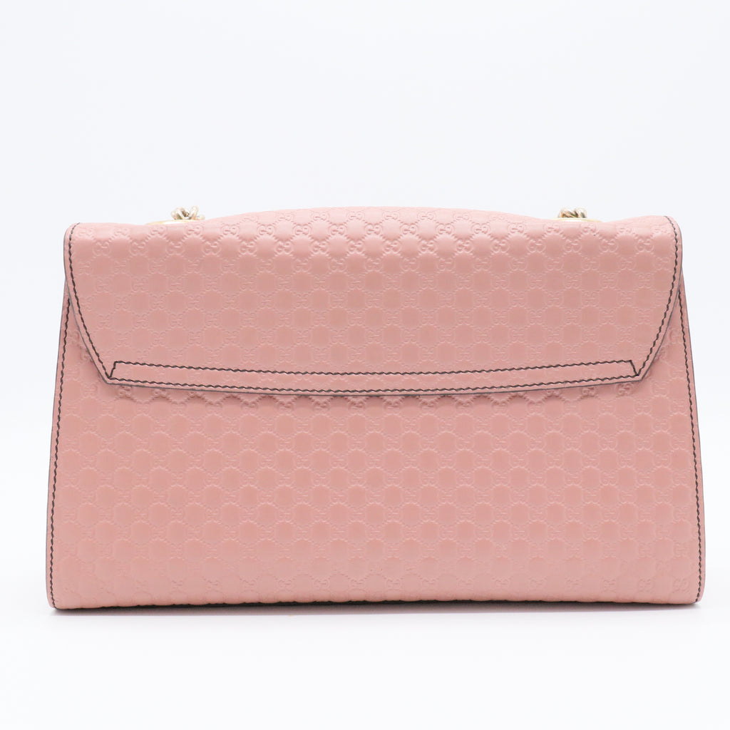Pink Micro Guccissima Leather Medium Emily Chain Shoulder Bag