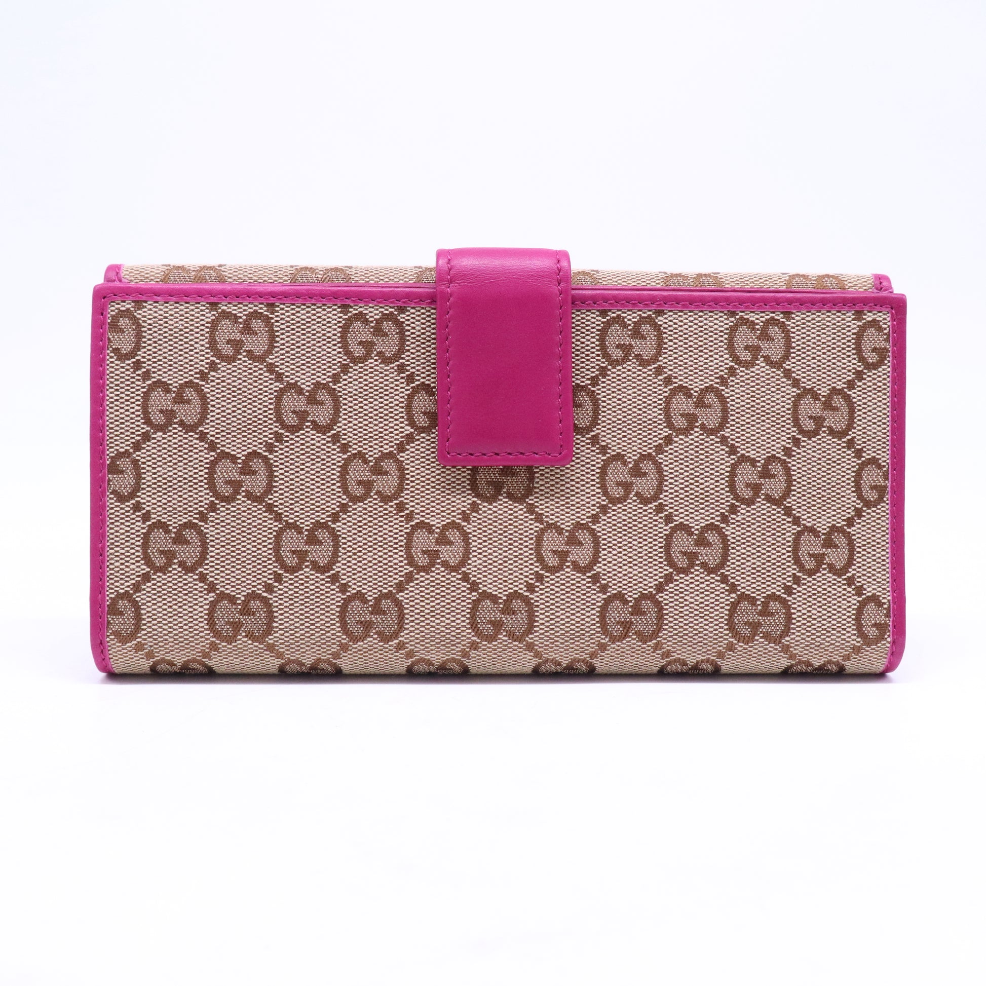 Gucci GG Canvas Metal Bar Continental Wallet W21218