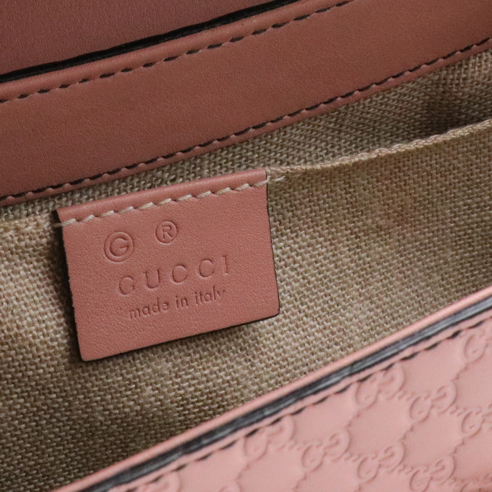 Pink Micro Guccissima Leather Medium Emily Chain Shoulder Bag