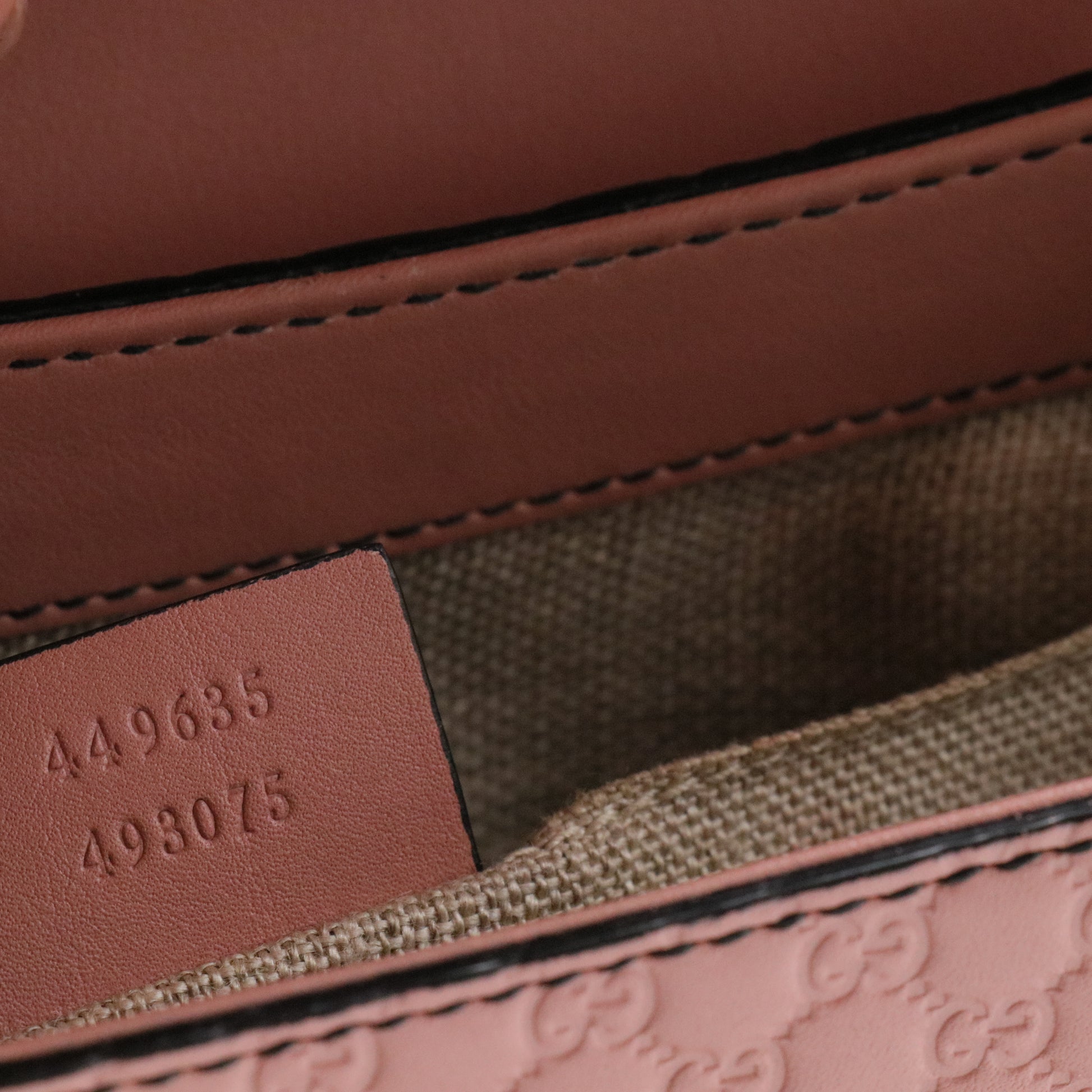 Pink Micro Guccissima Leather Medium Emily Chain Shoulder Bag
