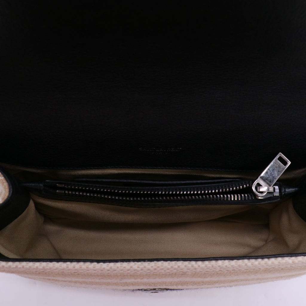 Saint Laurent Berber Chevron Tassel Monogram Medium College Bag Twins LDJ4748