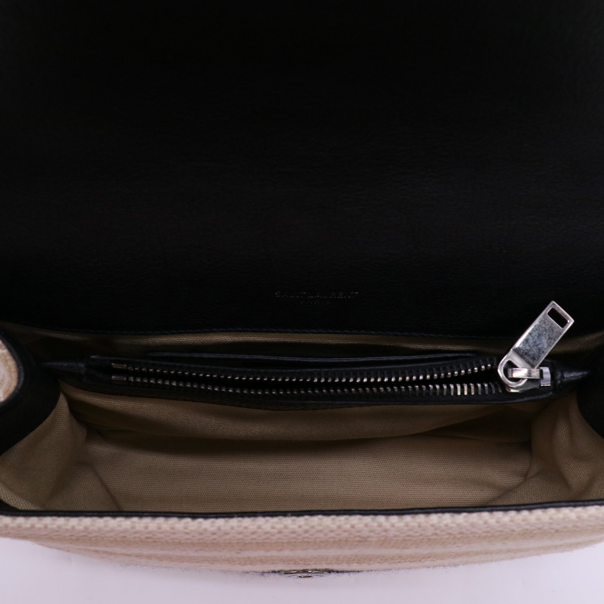 Saint Laurent Berber Chevron Tassel Monogram Medium College Bag Twins LDJ4748
