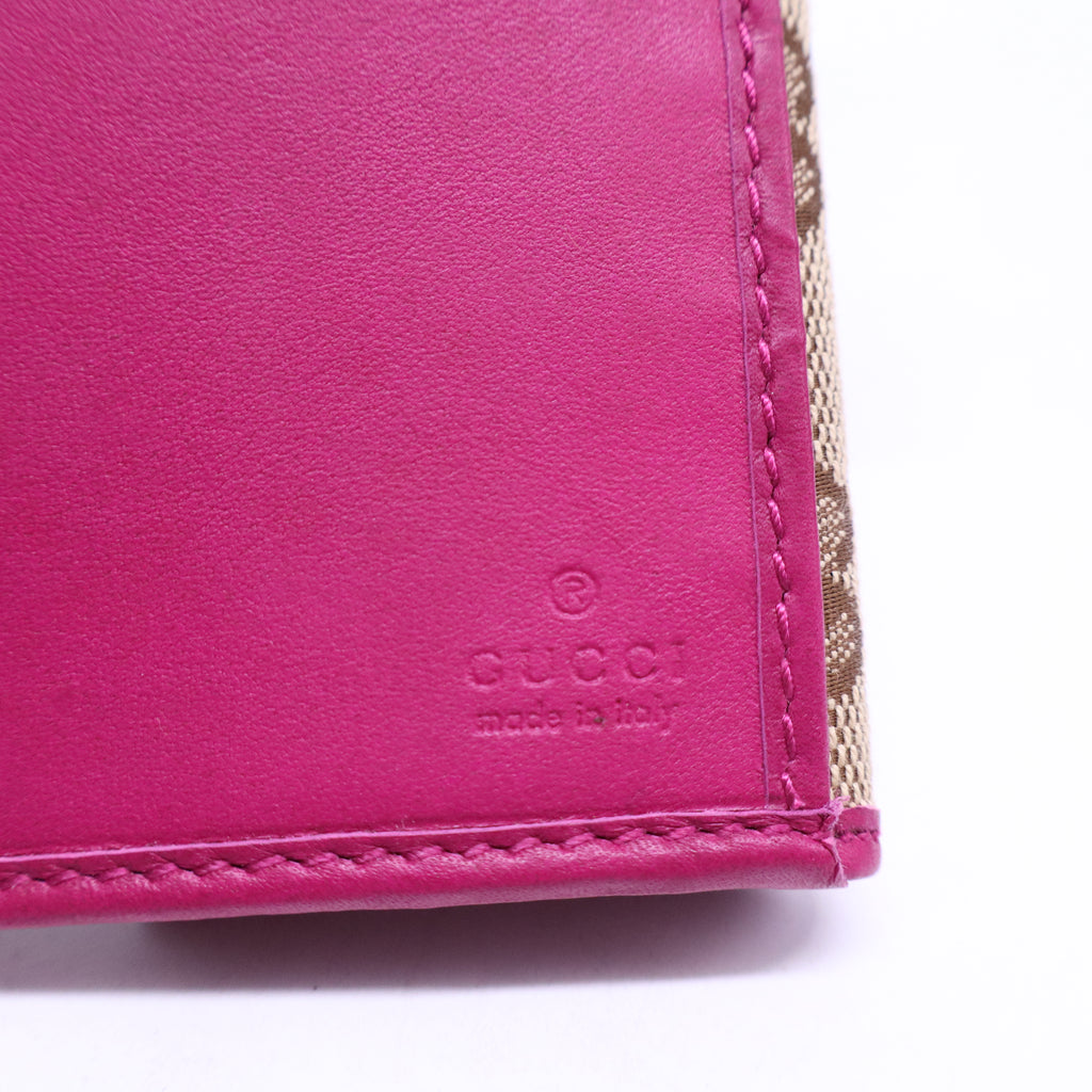 Gucci GG Canvas Metal Bar Continental Wallet W21218
