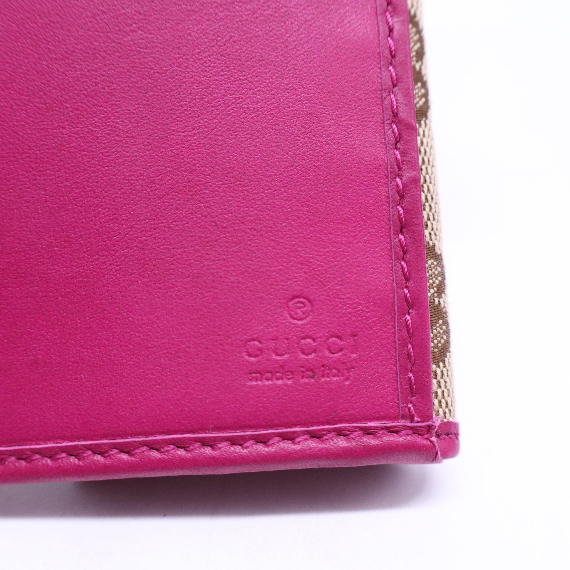 Gucci GG Canvas Metal Bar Continental Wallet W21218