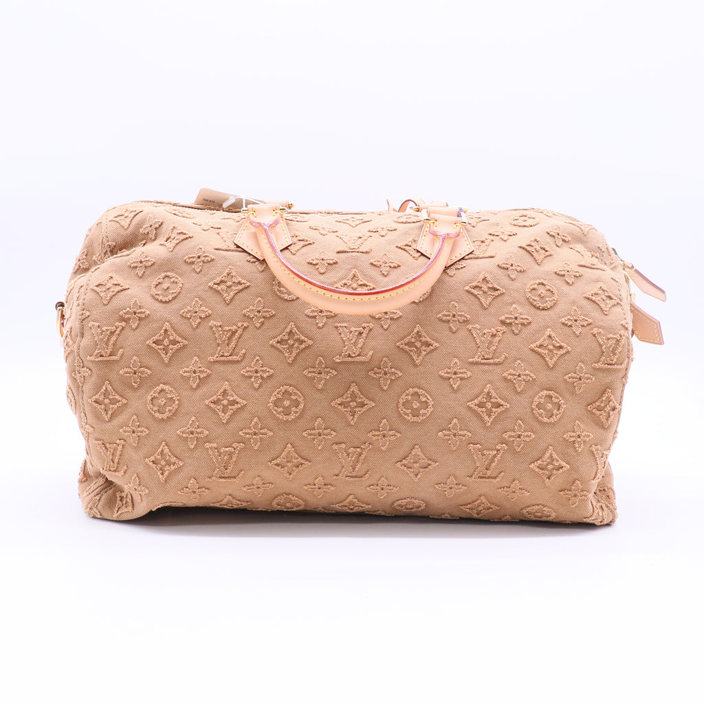 Louis Vuitton Monogram Denim Stone Speedy Bandouliere 35 twins LDJ2564