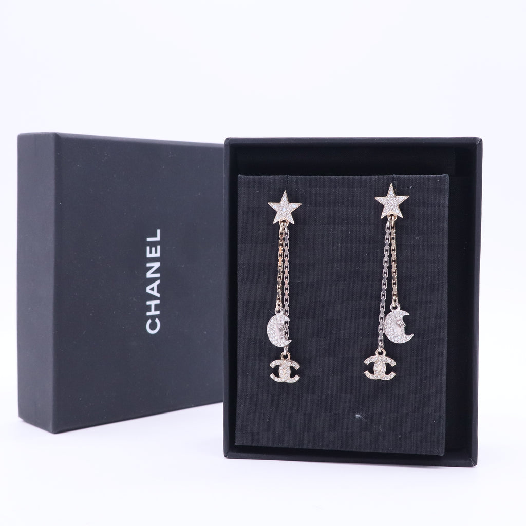 Strass CC Star & Moon Drop Earrings W20108