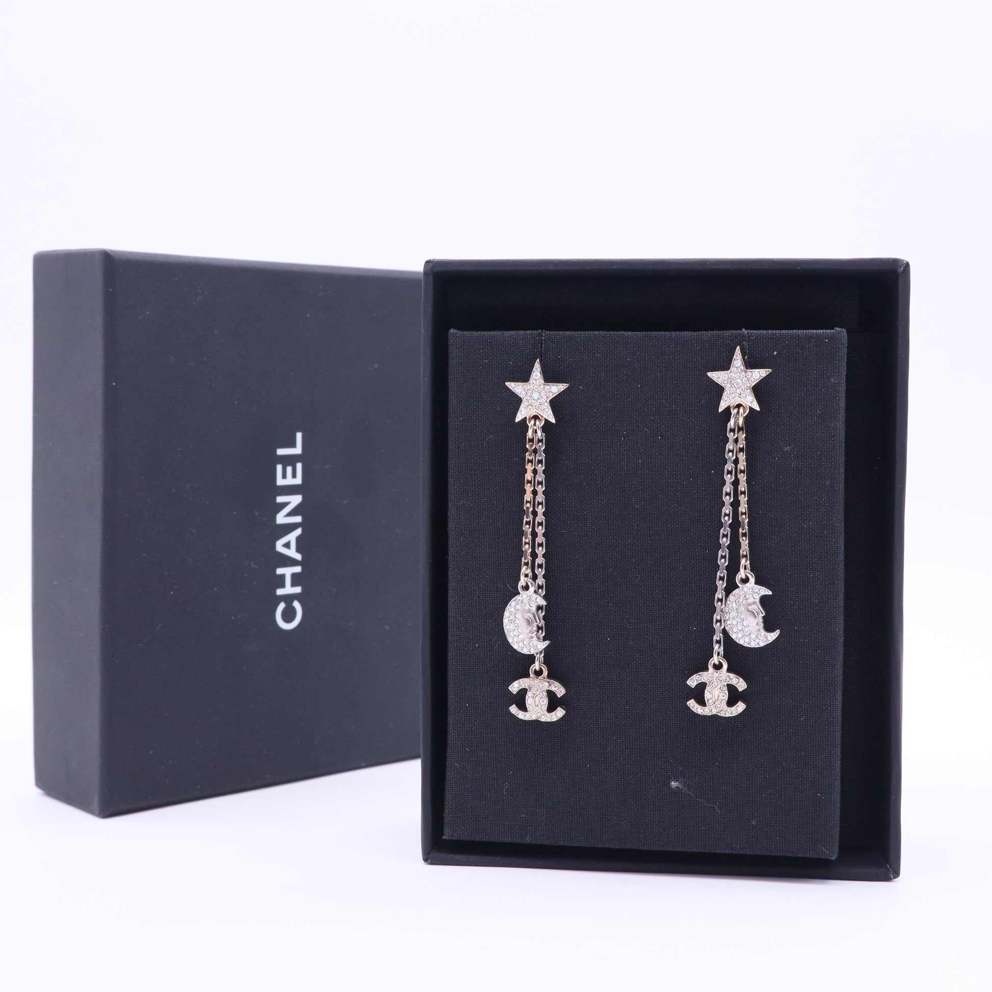 Strass CC Star & Moon Drop Earrings W20108