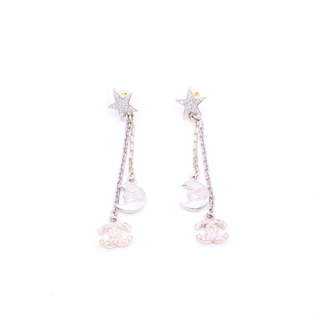 Strass CC Star & Moon Drop Earrings W20108