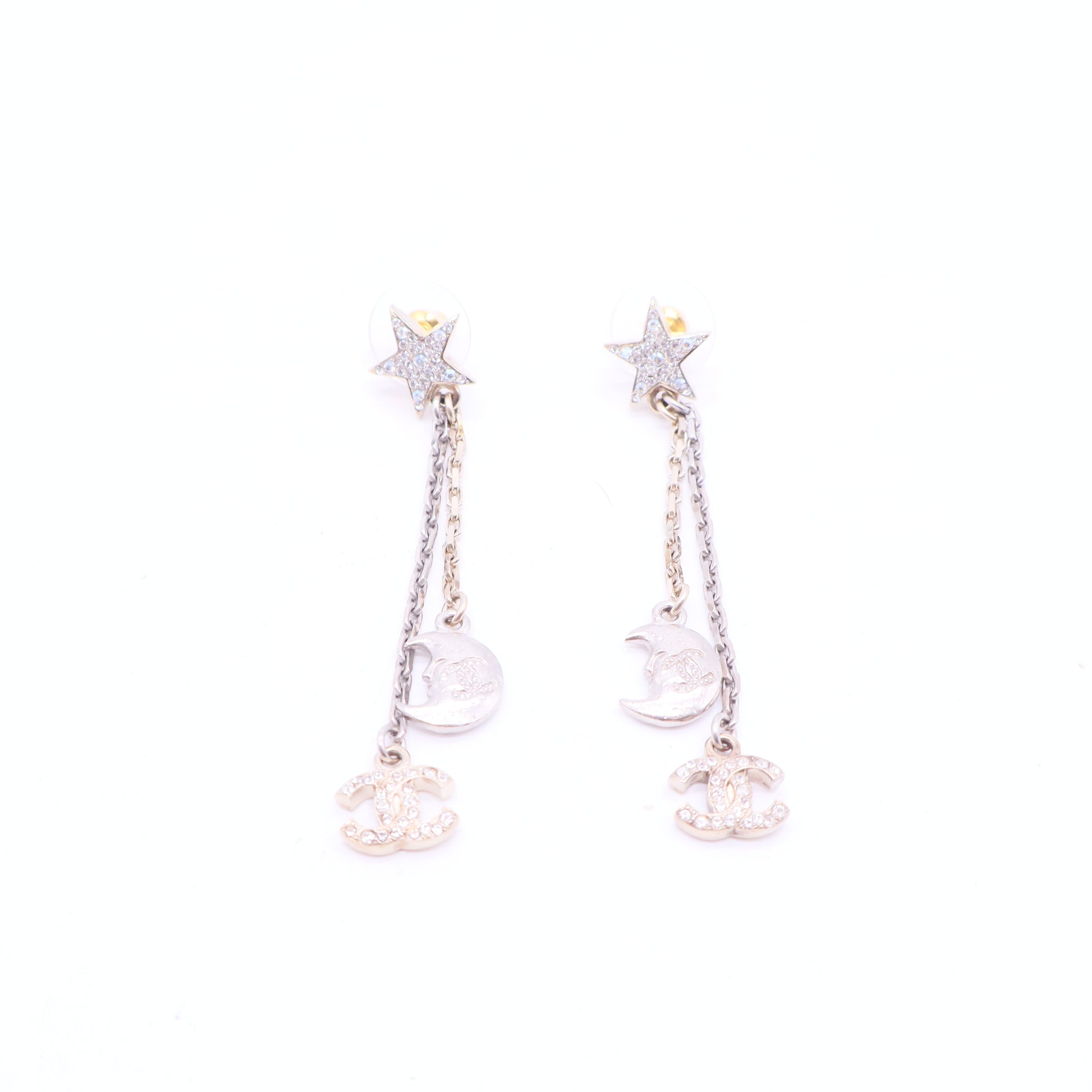 Strass CC Star & Moon Drop Earrings W20108