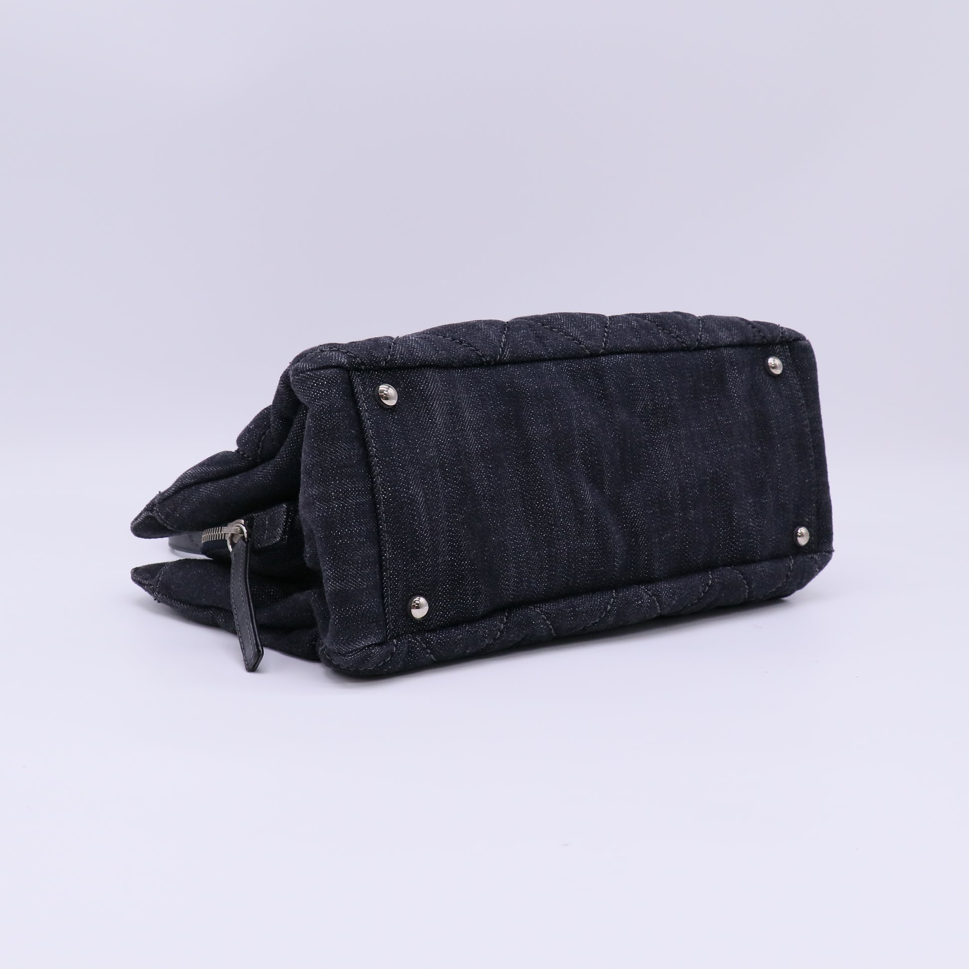Chanel Quilted Denim Timeless CC Tote Bag Twins LDJ4744