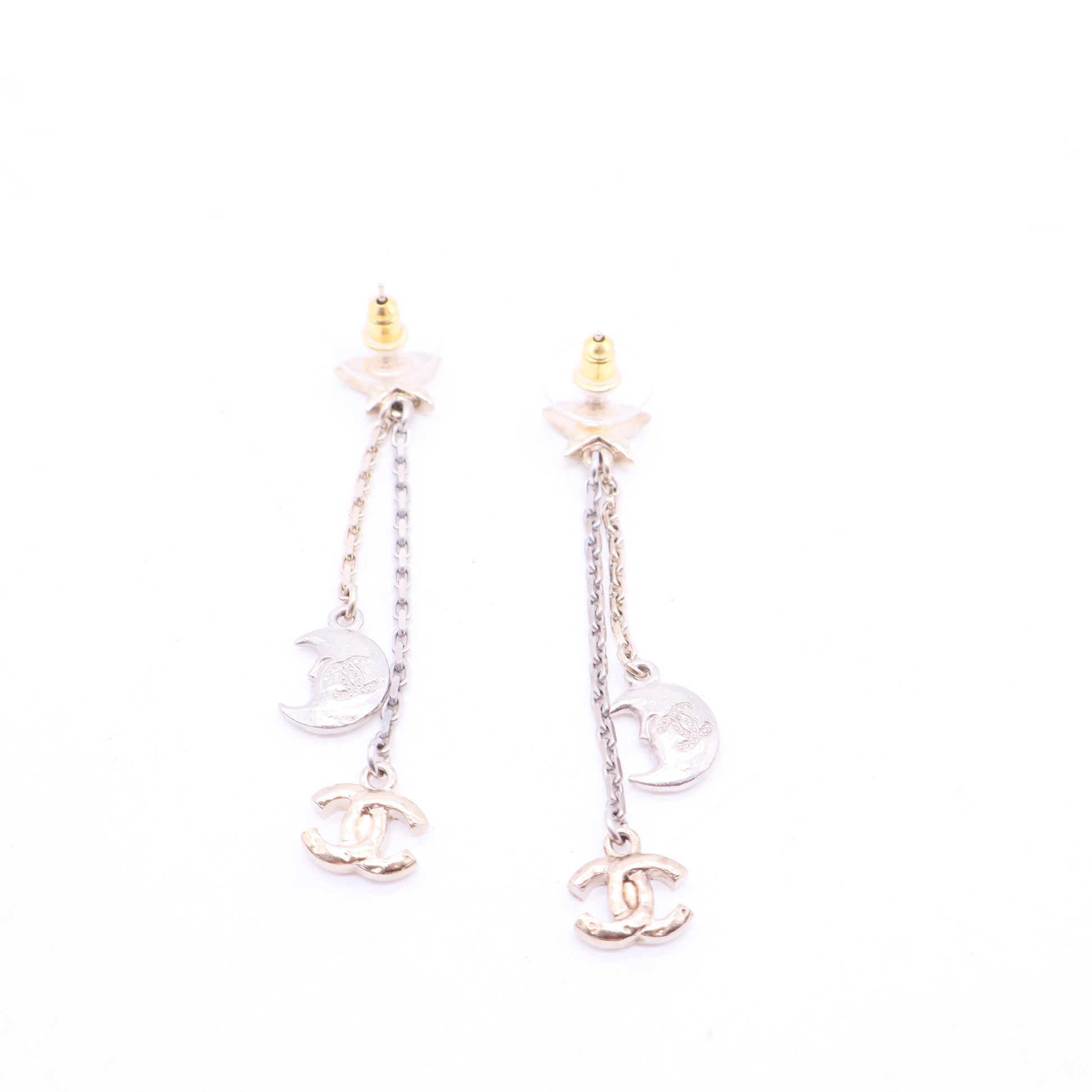 Strass CC Star & Moon Drop Earrings W20108
