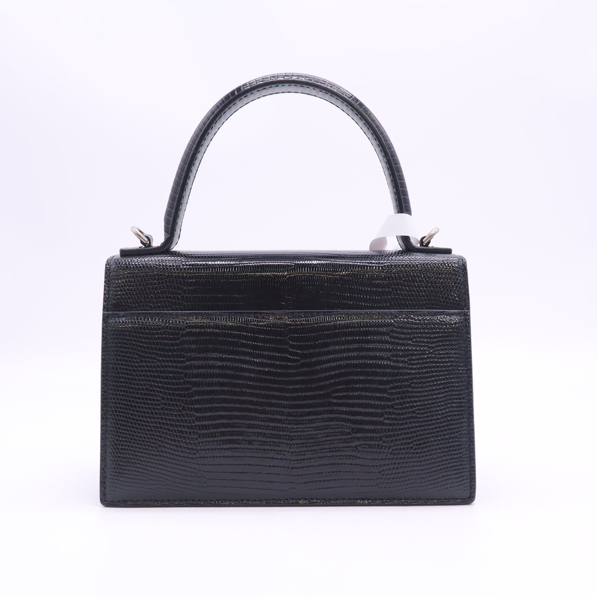 Balenciaga Patent Calfskin Lizard Embossed XS Sharp Top Handle Bag B24405