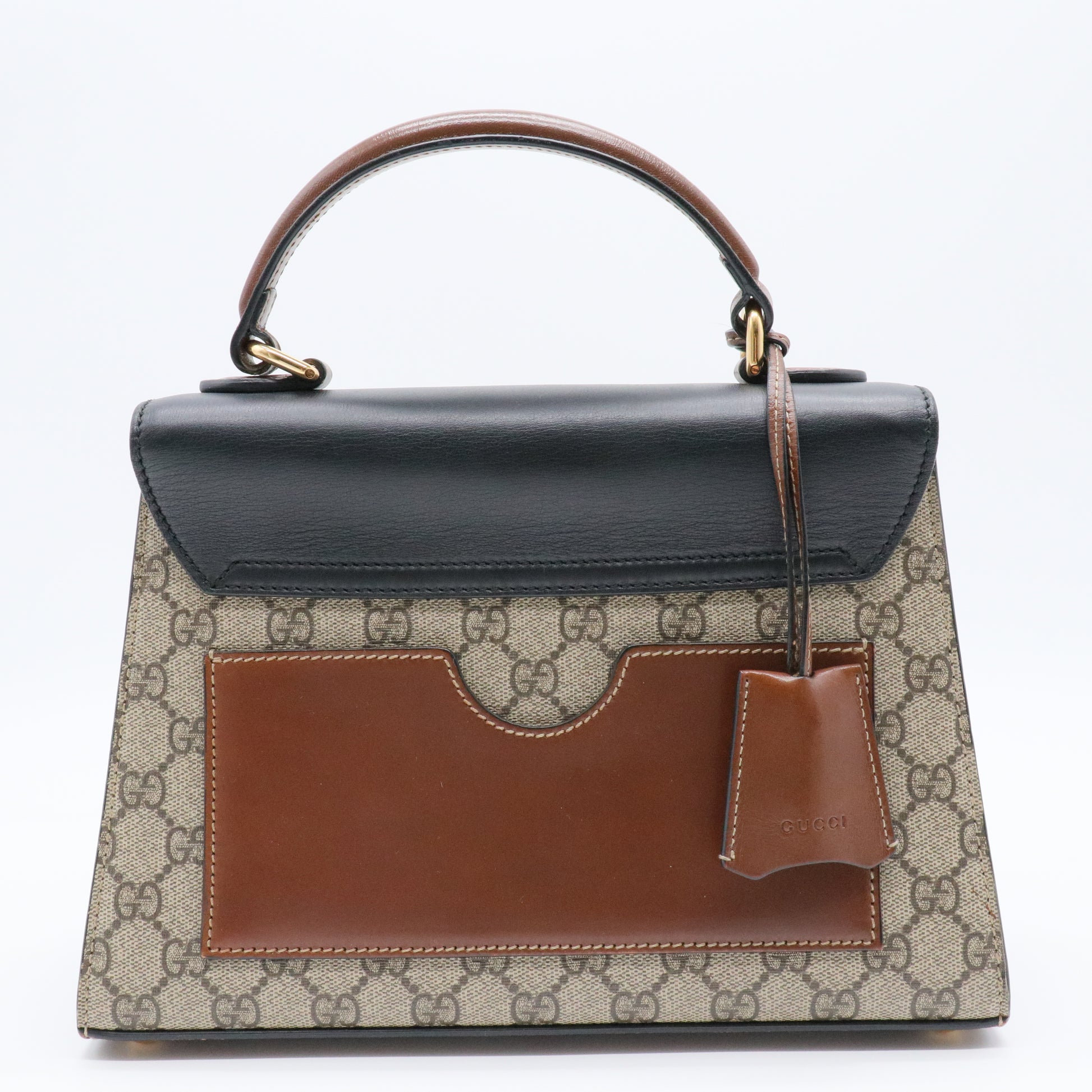 GG Supreme Padlock Medium Top Handle Satchel
