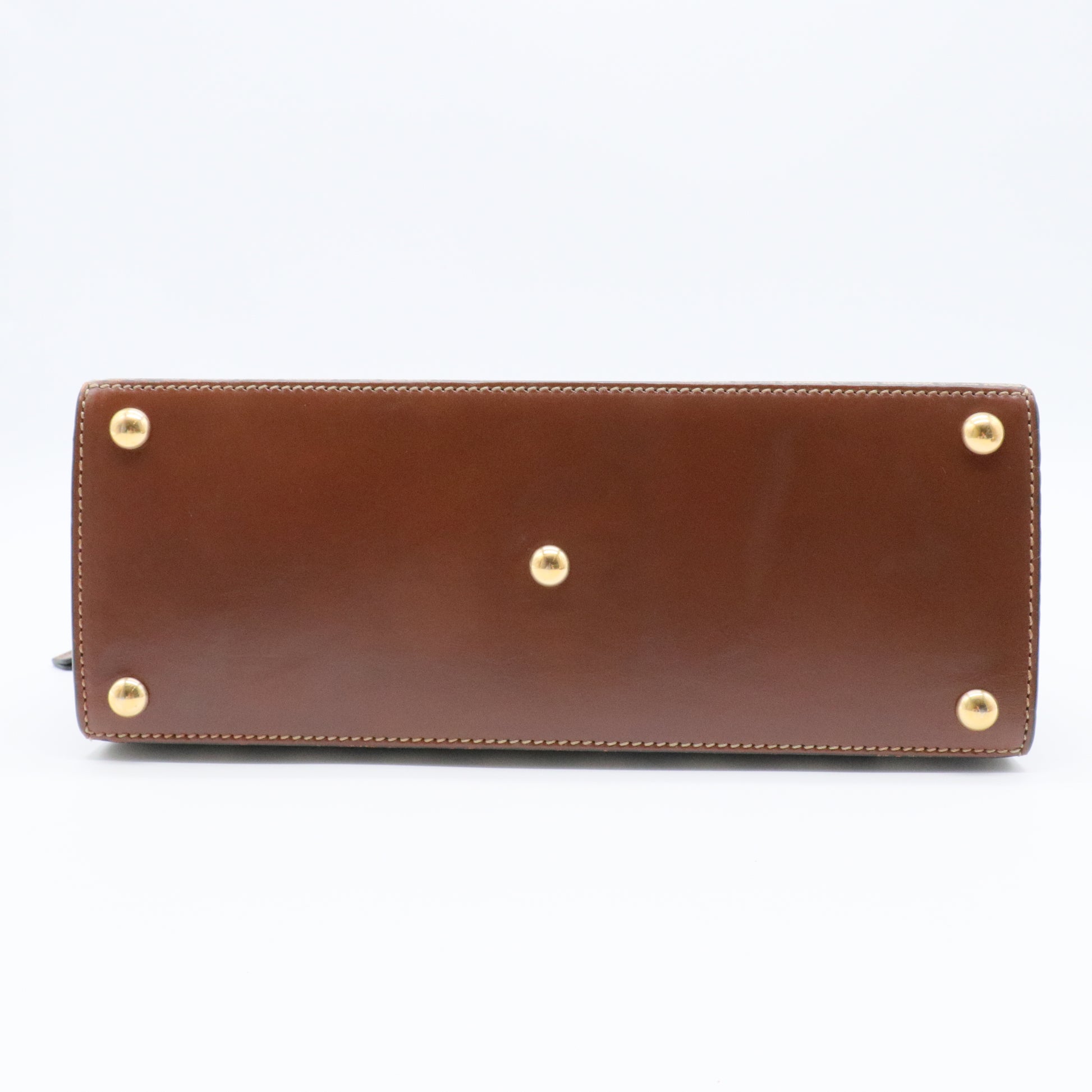 Padlock Top Handle Bag GG Coated Canvas and Leather Small