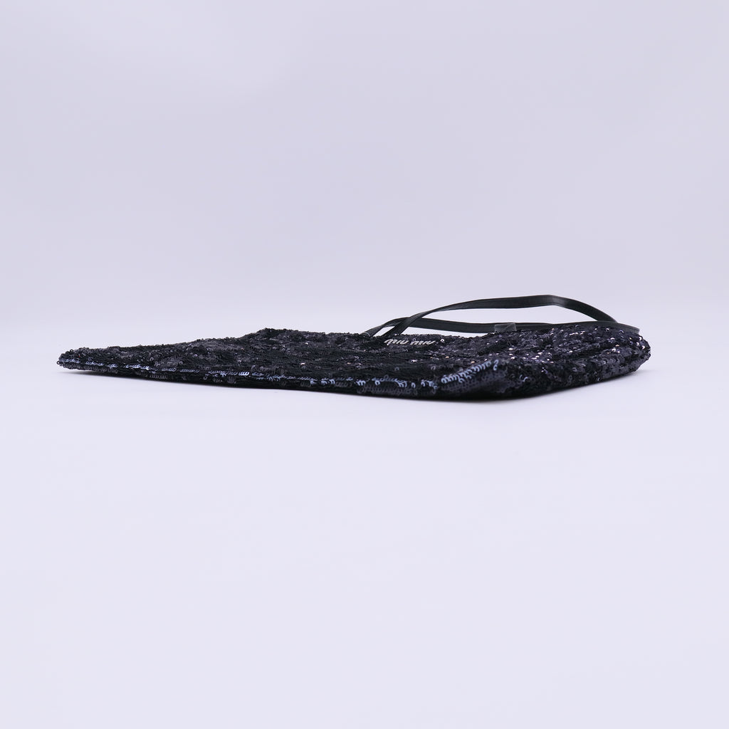 Miu Miu Sequin Logo Flat Tote Bag Twins LDJ4742