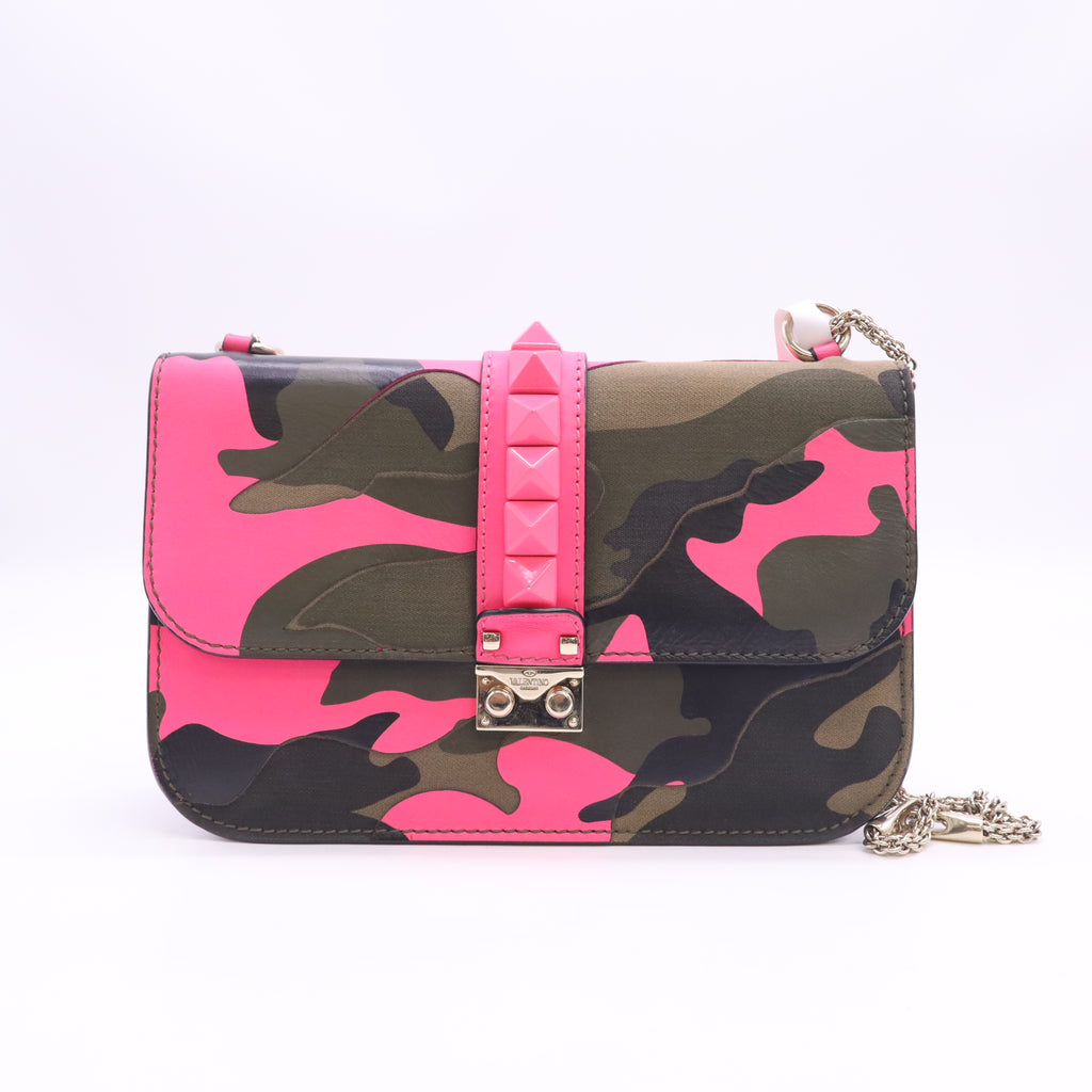 Camouflage Medium Glam Lock Rockstud Shoulder Bag B24393