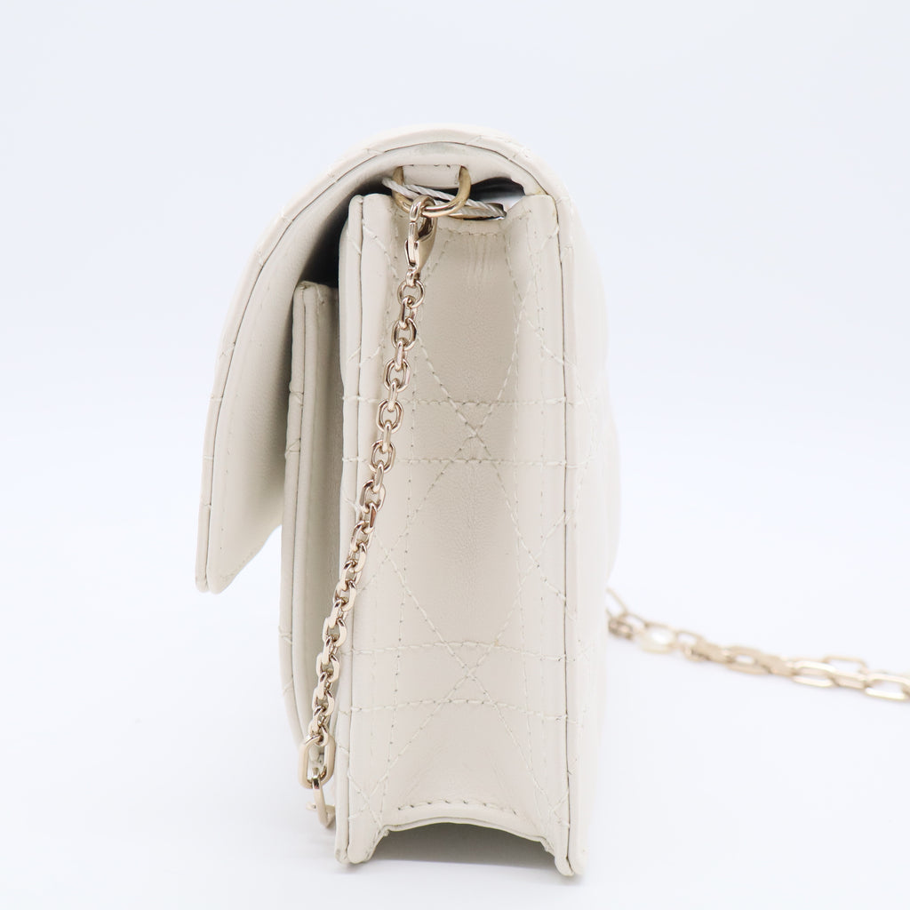 My Dior Daily Pouch with Chain Latte Cannage Lambskin Twins