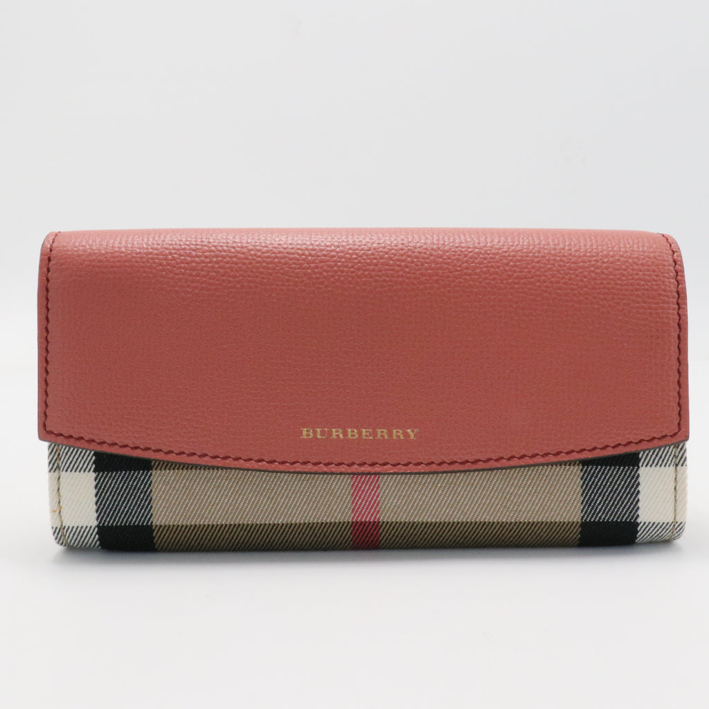 Calfskin House Check Porter Continental Wallet