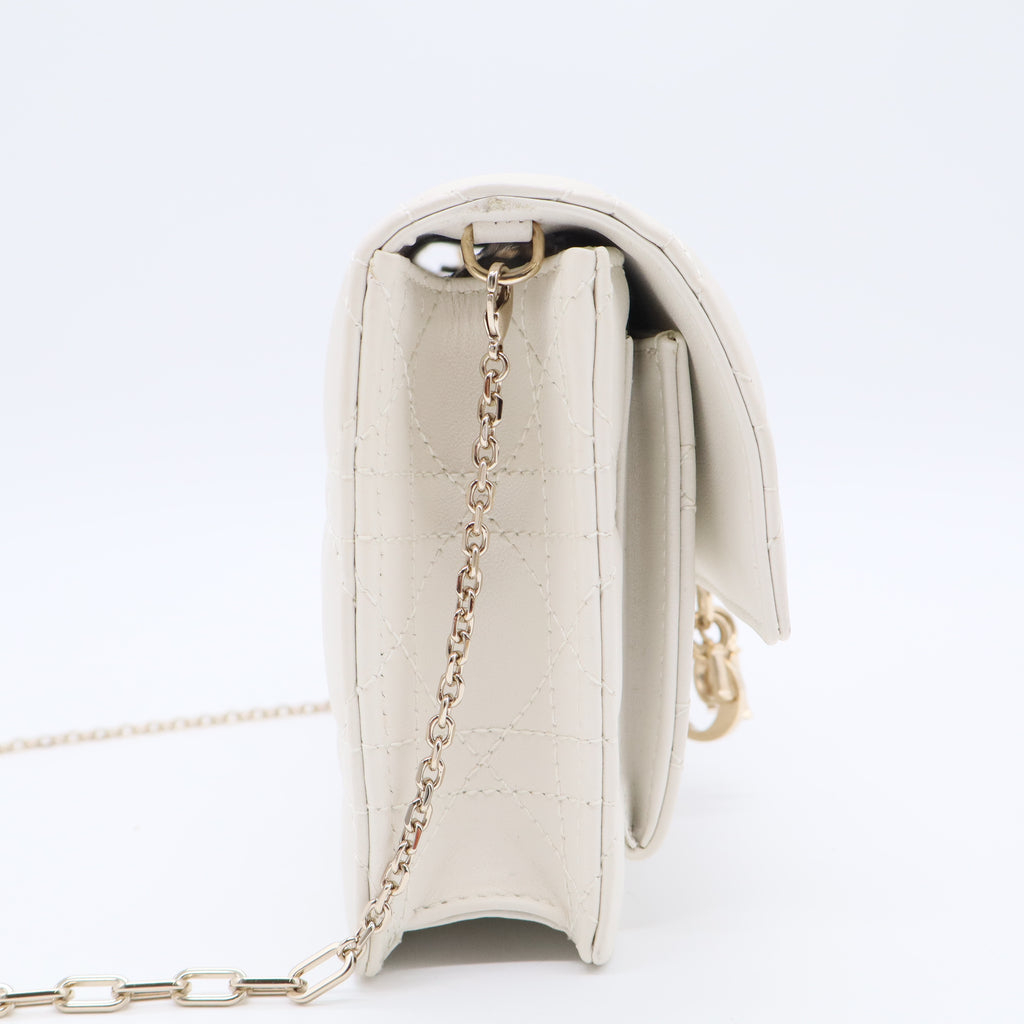 My Dior Daily Pouch with Chain Latte Cannage Lambskin Twins