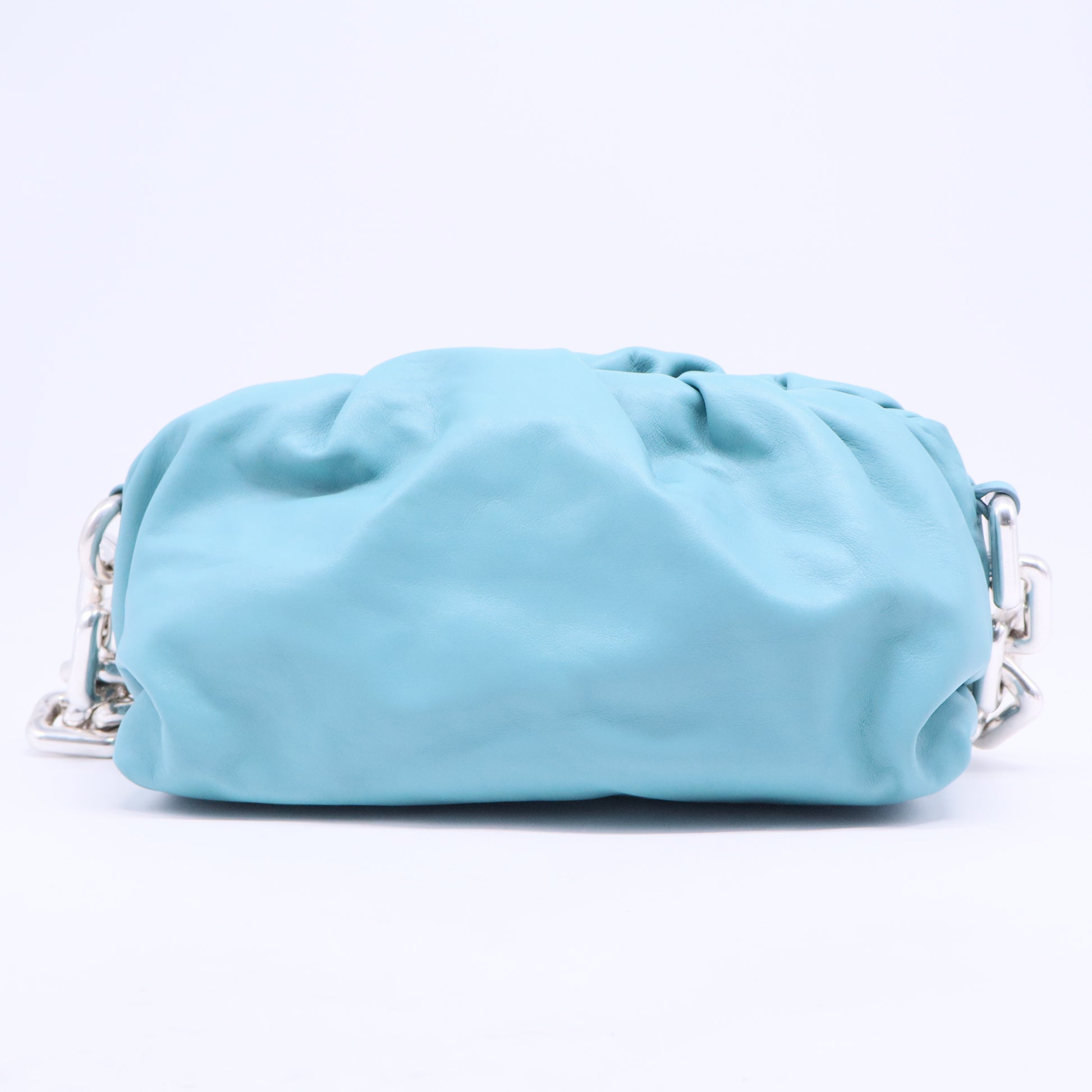 Bottega Veneta Light Blue Leather Chain Pouch twins B20681