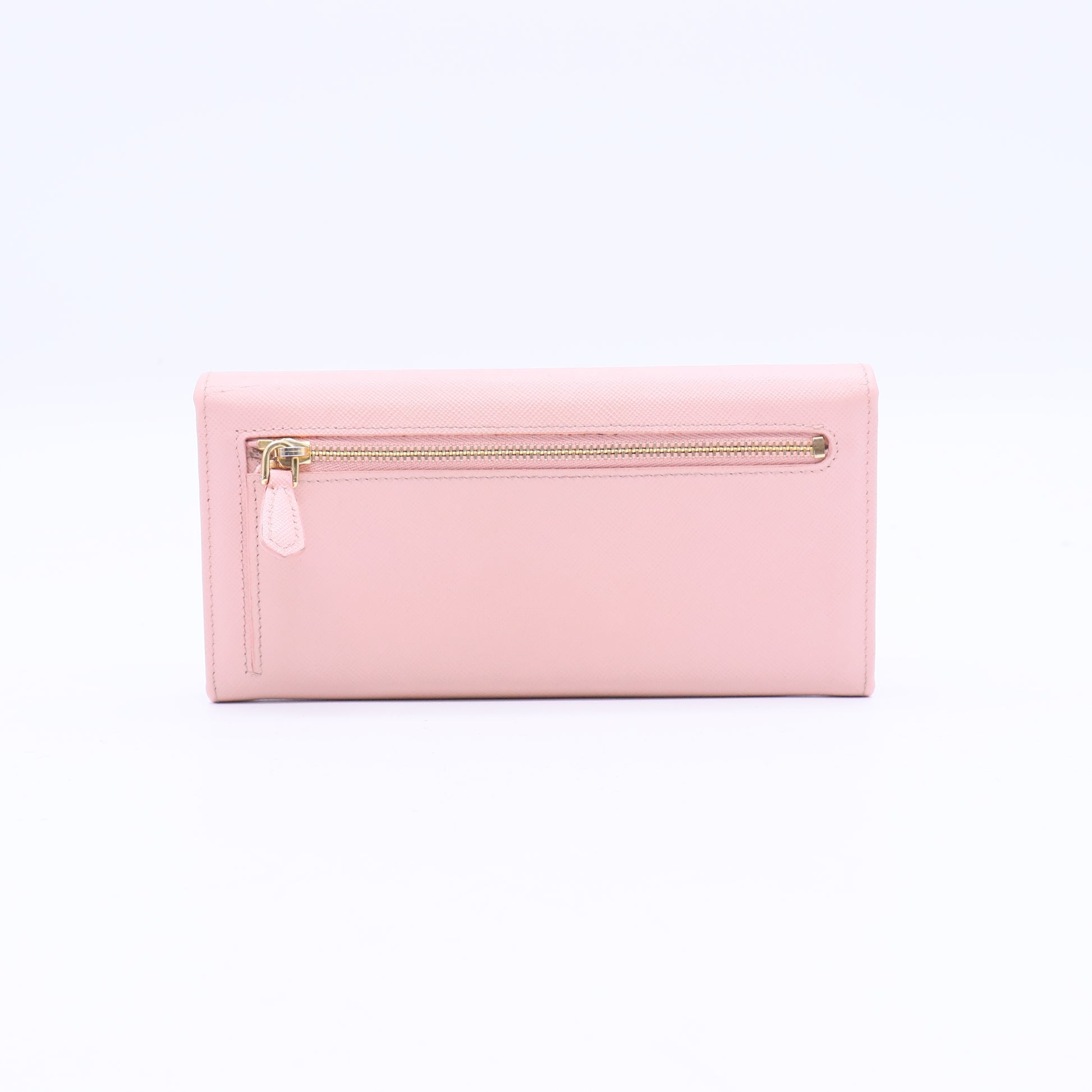 Prada Saffiano Metal Bar Continental Flap Wallet Orchidea twins W21161