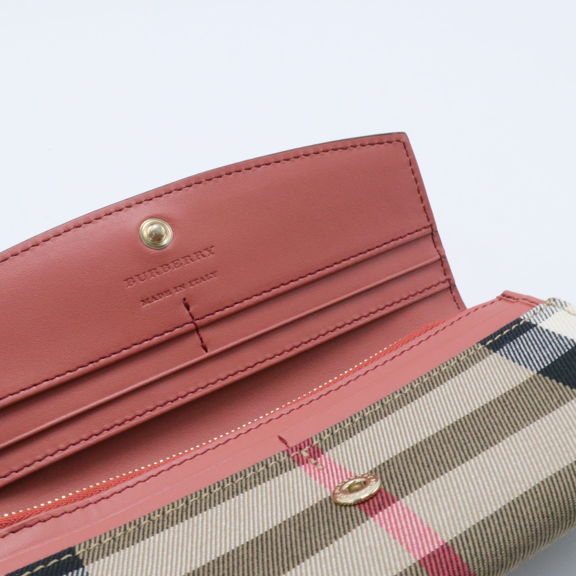 Calfskin House Check Porter Continental Wallet