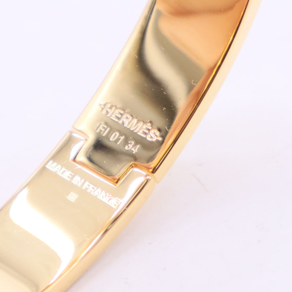 Clic Clac H Orange Enamel Gold-Plated Narrow Bracelet-W20035