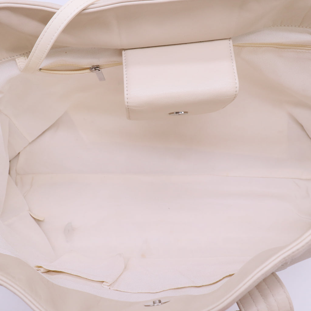 Chanel Typo Embossed Caviar Leather Tote Bag Twins LDJ4745