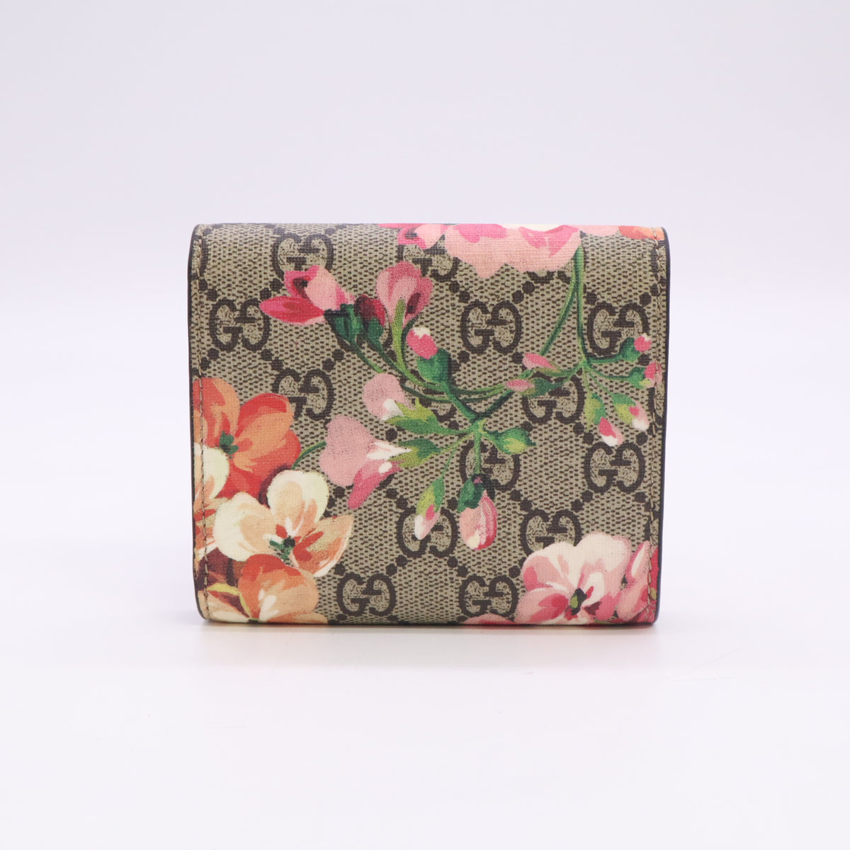 Gucci GG Supreme Blooms Padlock Compact Wallet W23369