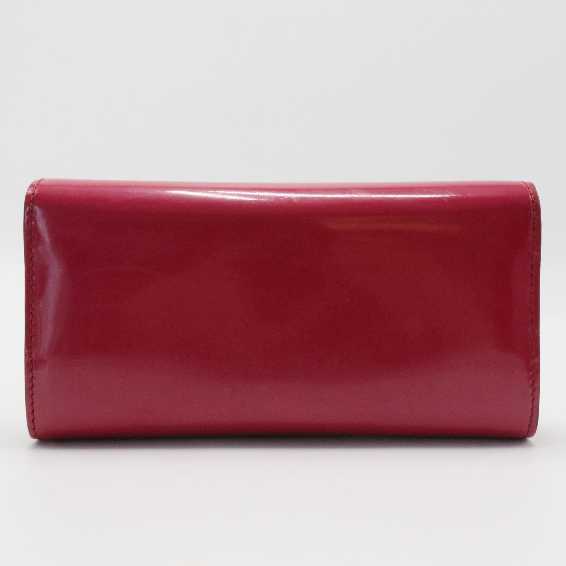 Red Interlocking G Flap Leather Wallet