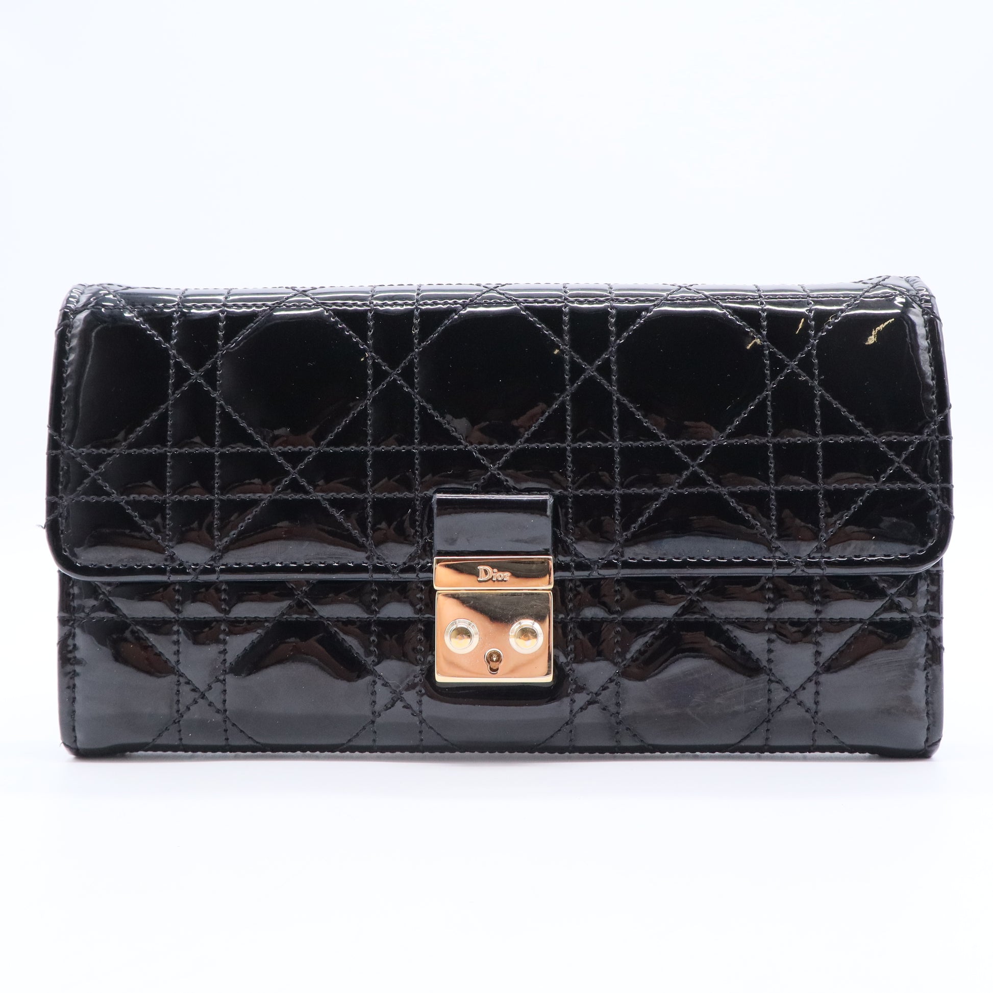 Patent Leather New Lock Wallet on Chain Bag
