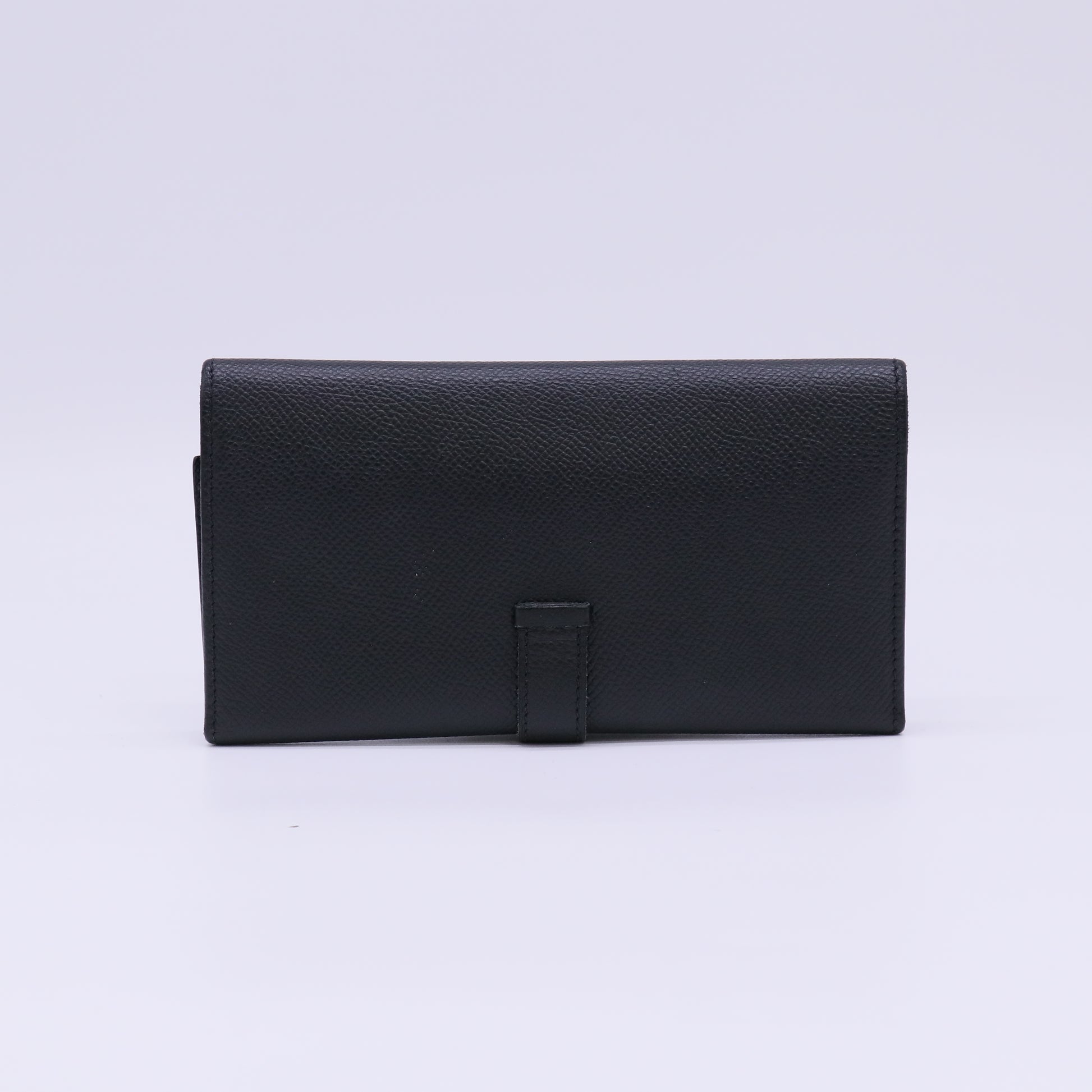 Hermes Epsom Tri-Fold Bearn Gusset Wallet Black twins W22303