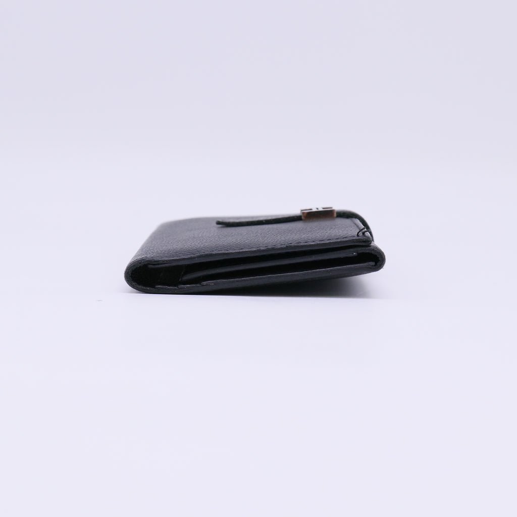 Hermes Epsom Tri-Fold Bearn Gusset Wallet Black twins W22303