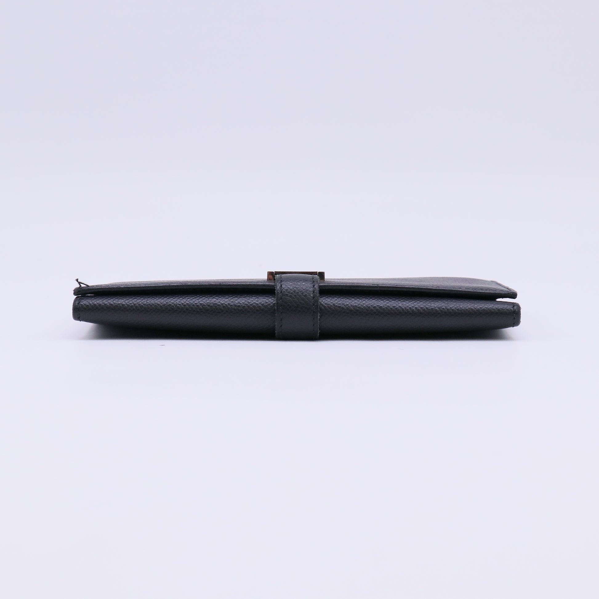 Hermes Epsom Tri-Fold Bearn Gusset Wallet Black twins W22303