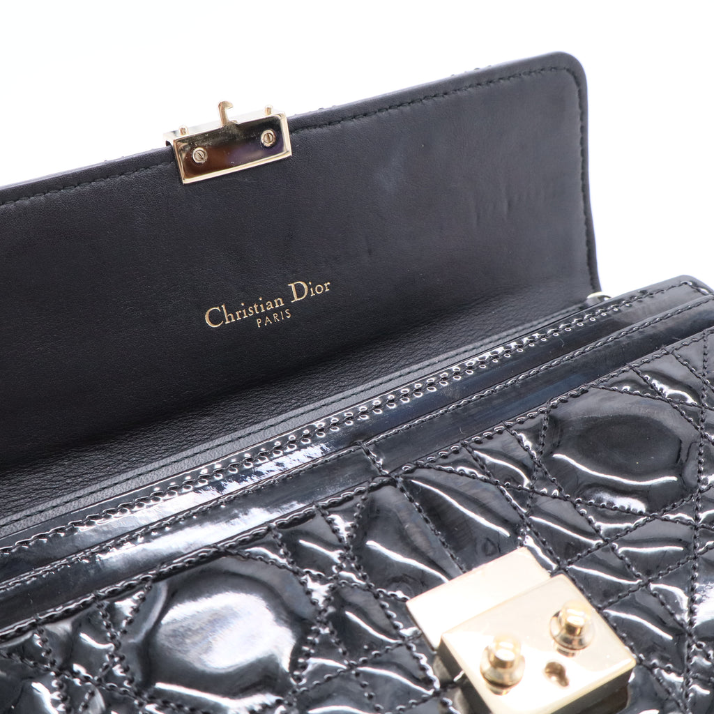 Patent Leather New Lock Wallet on Chain Bag