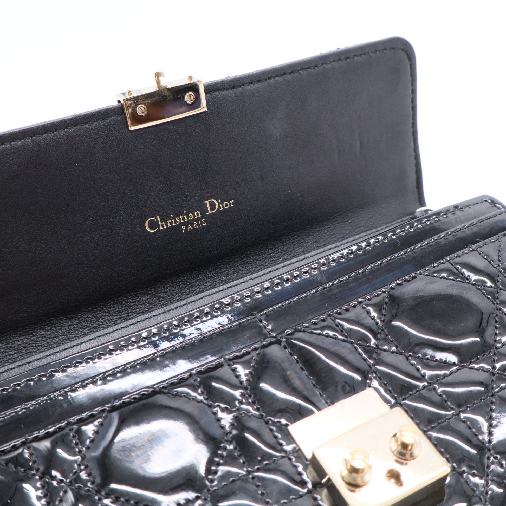 Patent Leather New Lock Wallet on Chain Bag