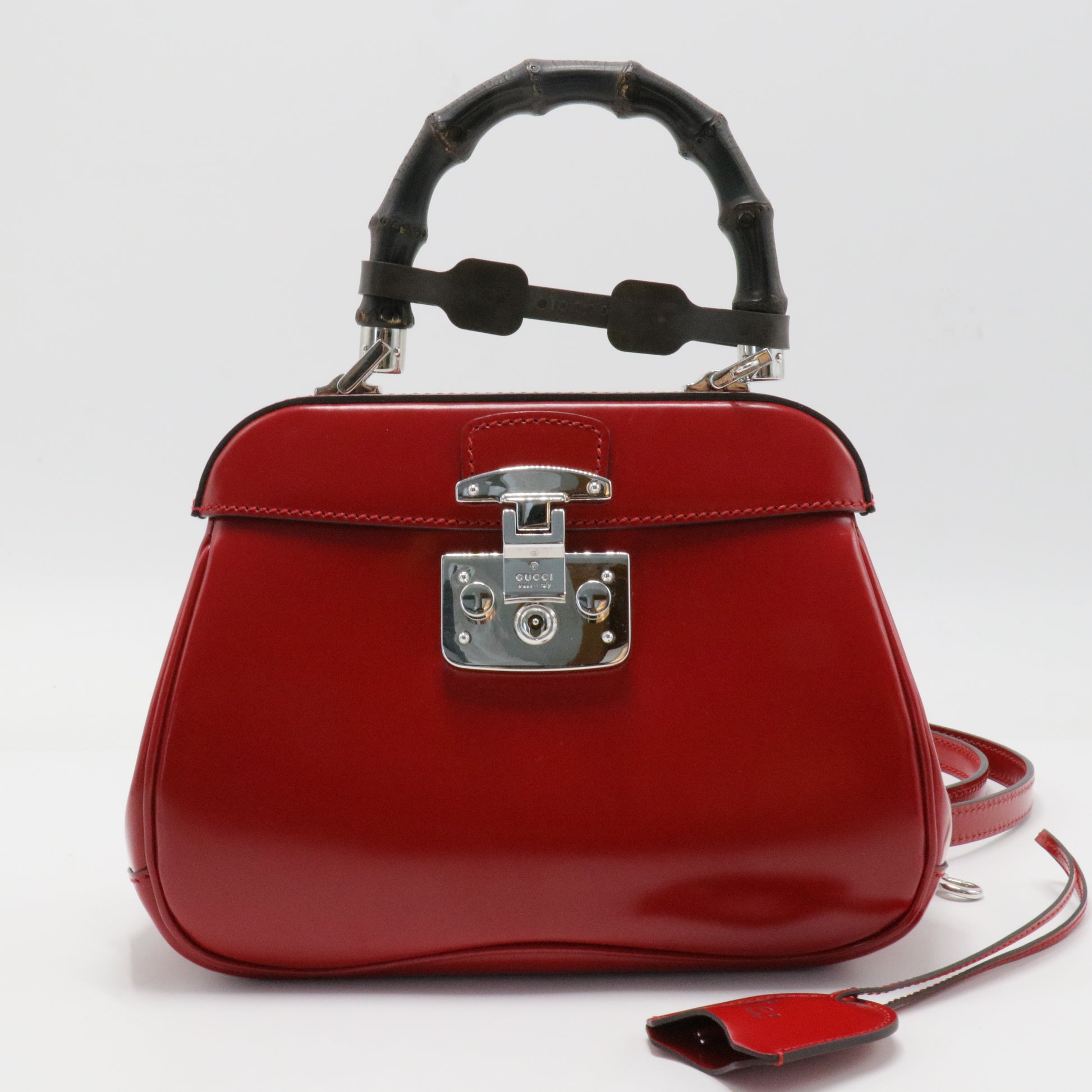 Lady Lock Bamboo Top Handle Bag Leather Medium