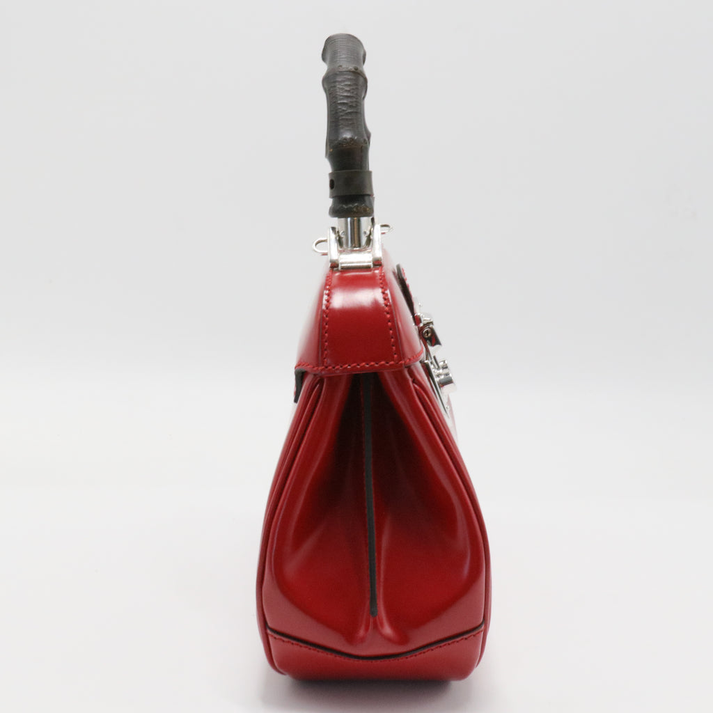 Lady Lock Bamboo Top Handle Bag Leather Medium