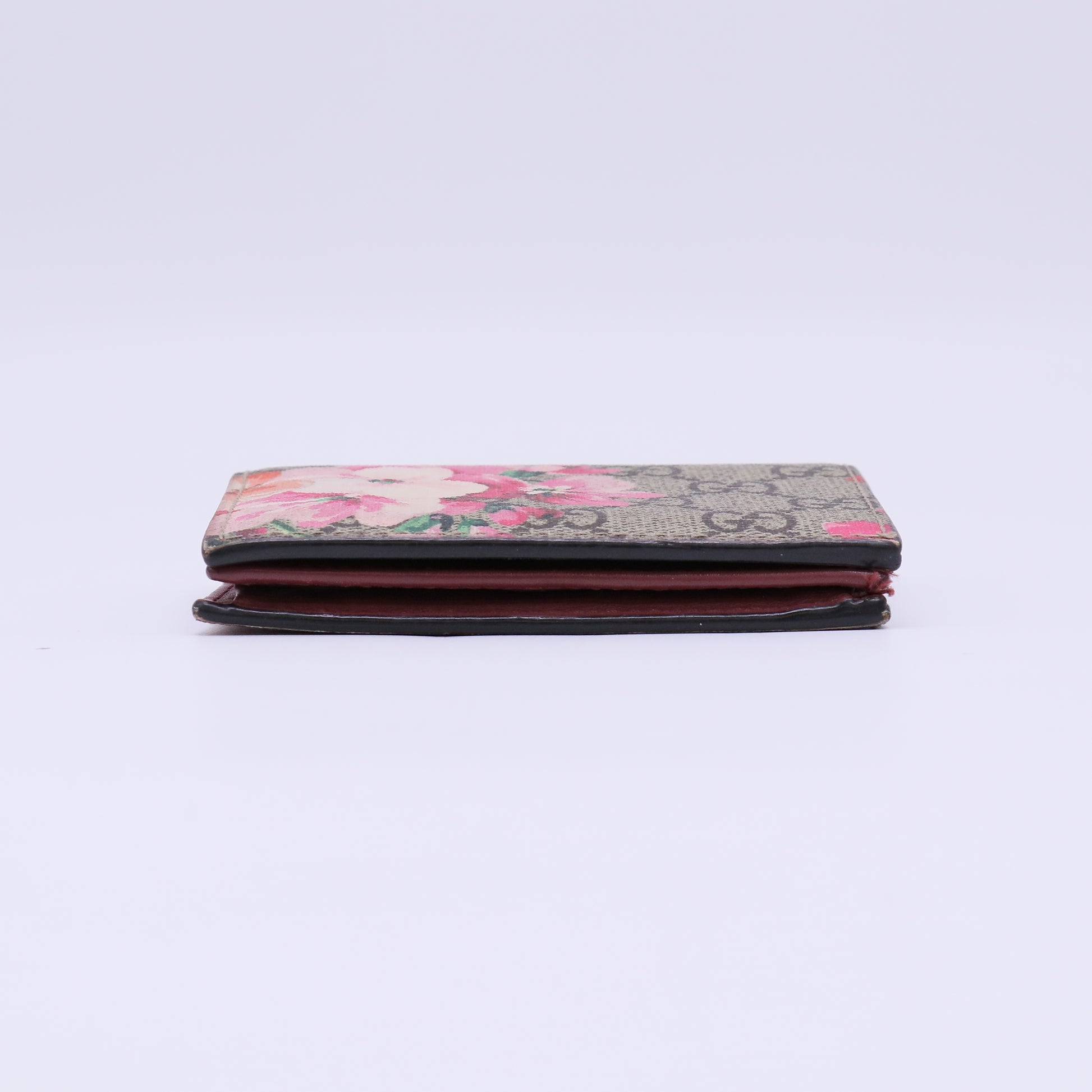 Gucci GG Supreme Monogram Blooms Card Case Beige Multicolor Dry Rose twins W22297