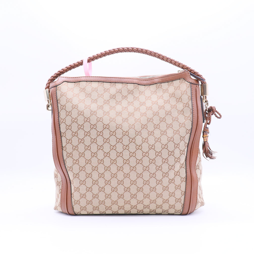 Gucci Beige/Gold GG Canvas Large Bella Hobo Bag twins LDJ3871